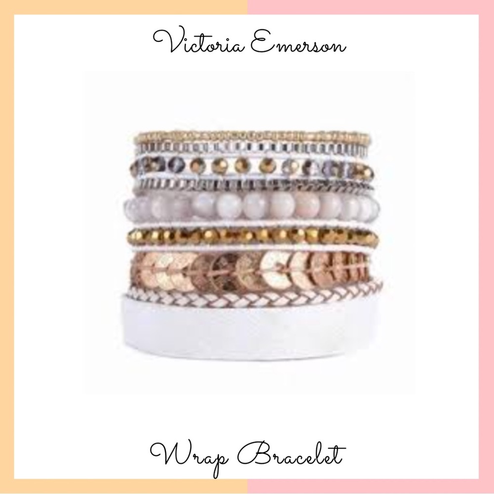 Victoria Emerson Neutral Beaded Wrap Bracelet